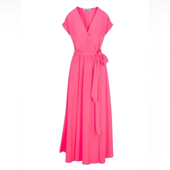 Meghan Fabulous BNWT Jasmine Maxi Dress Neon Pink XL! - Picture 2 of 6